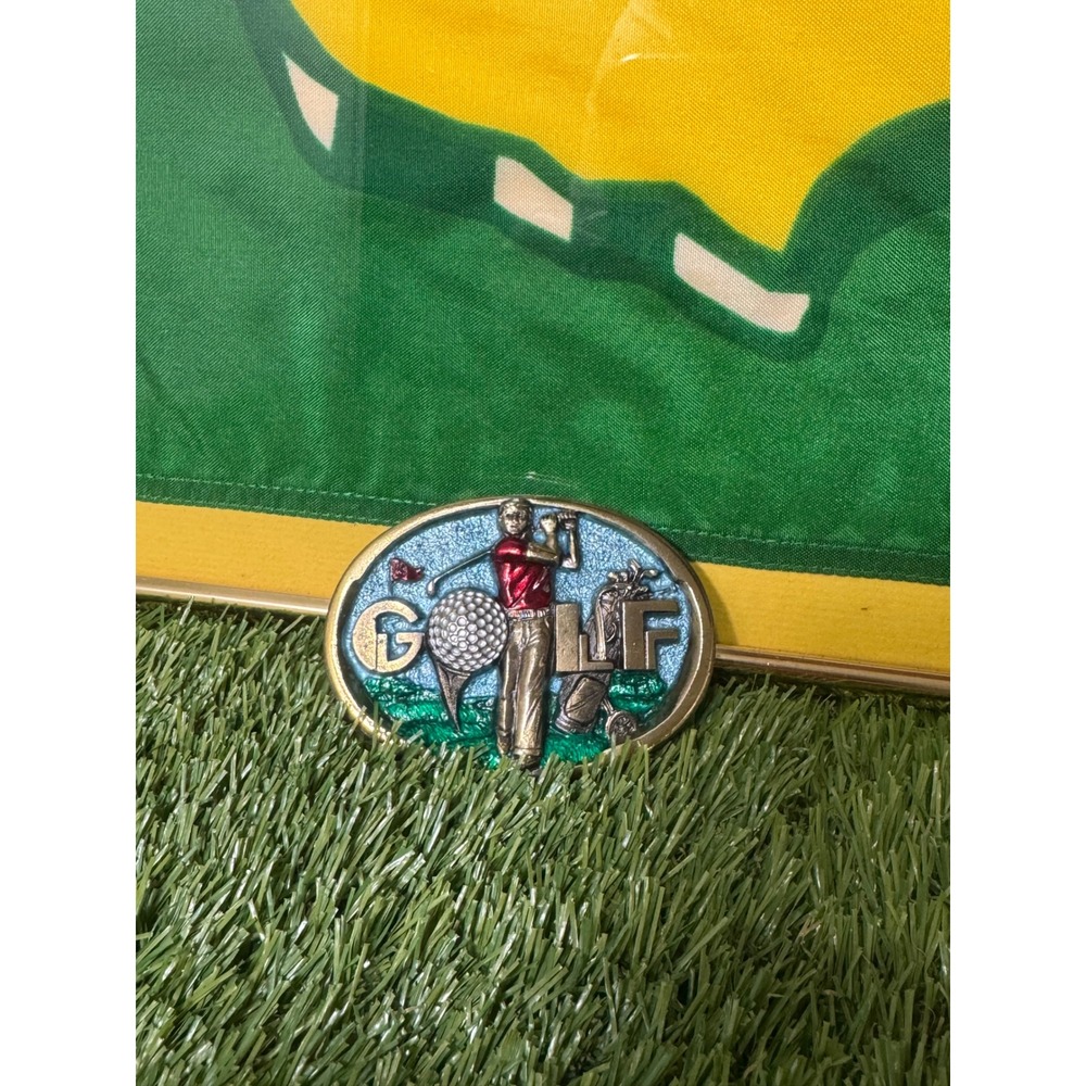 Vintage 1980's Brass Golf Belt Buckle The Great American Buckle Company USA Made